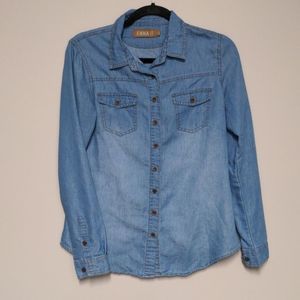 Emma Jeans Chambray Button Down Shirt